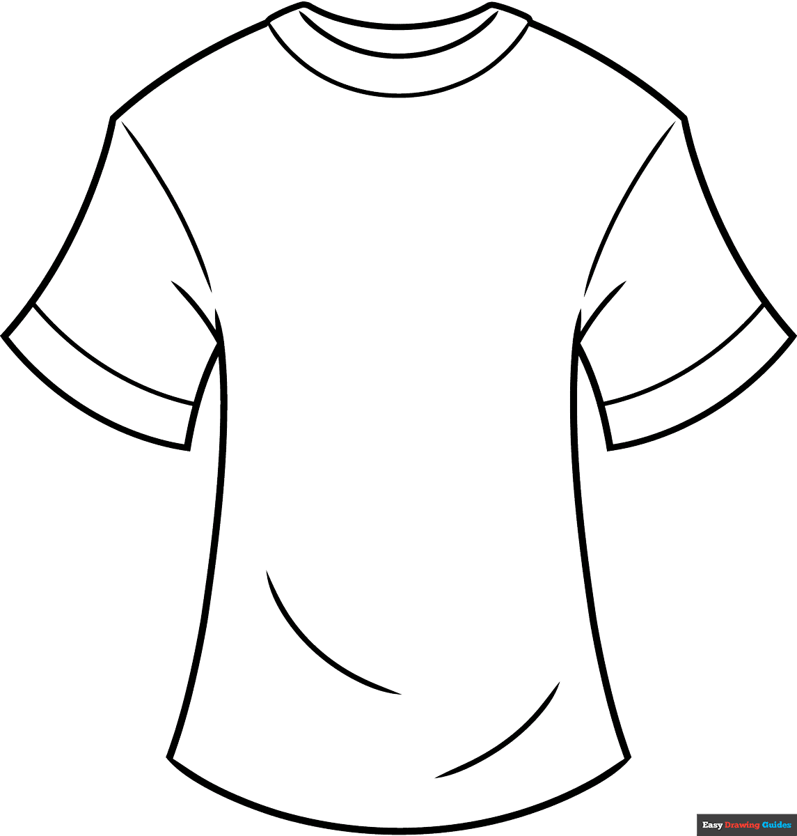 T Shirt Coloring Page Easy Drawing Guides