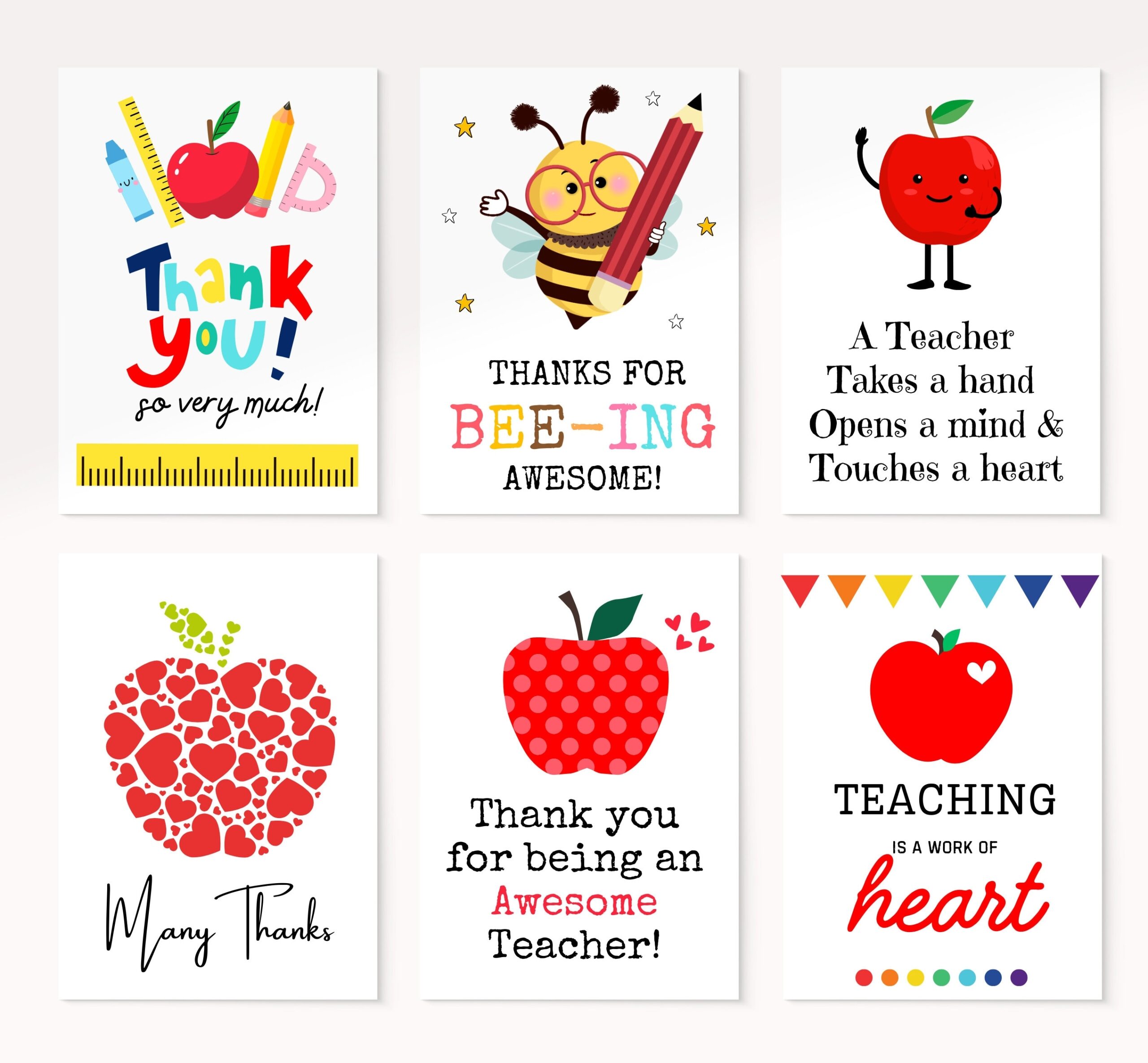 Teacher Appreciation Card Printable Teacher Thank You Card End Of Year Gift For Teachers Printable Card For Teacher Appreciation Week Etsy
