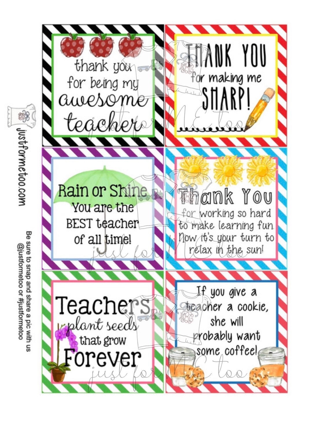 Teacher Appreciation Printable Tags Instant Download Teacher Tags Square Gift Tags End Of School Teacher Gifts Small Gifts Treats Teacher Appreciation Printable Tags Instant Download Teacher Tags Square Gift Tags End Of School Teacher Gifts Small Gifts Treats