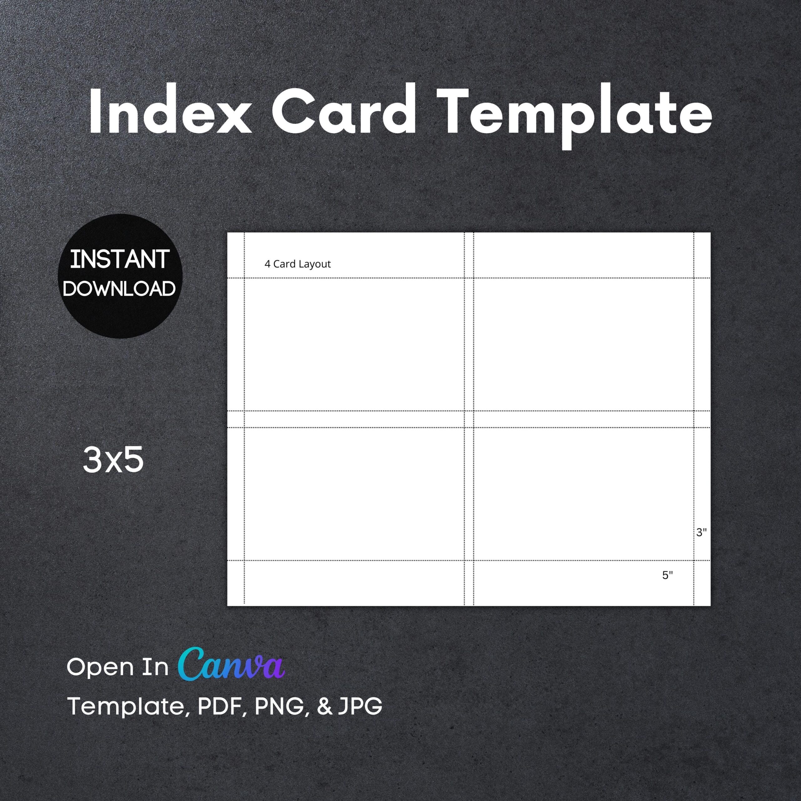 TEMPLATE Index Card Size 3x5 Flashcards Note Cards For Study Office Editable In Canva Printable Reusable Design Instant Download Etsy TEMPLATE Index Card Size 3x5 Flashcards Note Cards For Study Office Editable In Canva Printable Reusable Design Instant Download Etsy