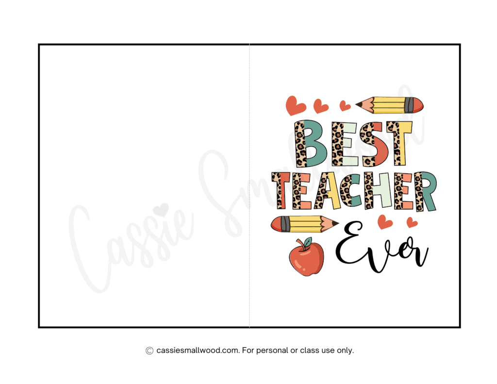 THE BEST Teacher Thank You Cards 21 Free Printables Cassie Smallwood THE BEST Teacher Thank You Cards 21 Free Printables Cassie Smallwood