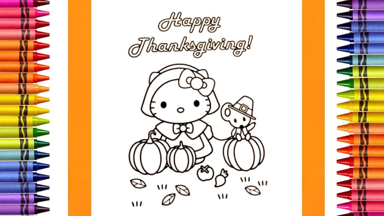The Coloring Couple Presents Hello Kitty Happy Thanksgiving How To YouTube