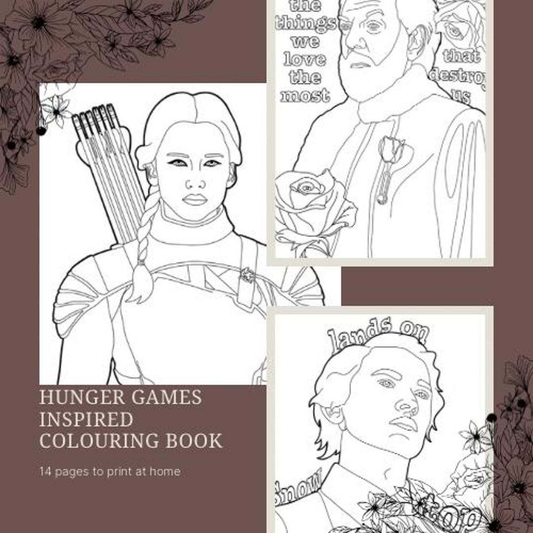 The Hunger Games Inspired Printable Colouring Book Adult Colouring Book To Print At Home Etsy