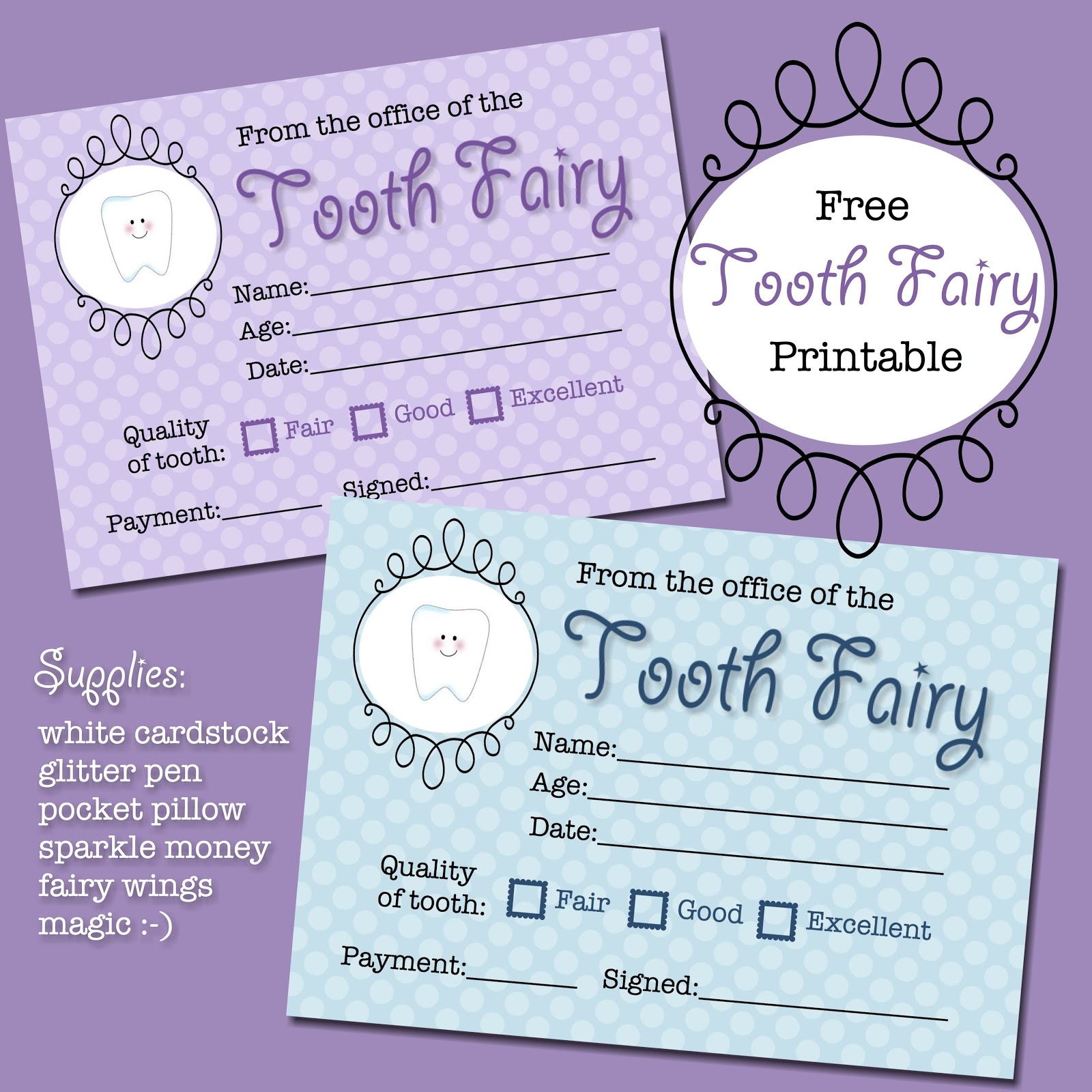 The Polka Dot Posie Free Tooth Fairy Receipt Printable The Polka Dot Posie Free Tooth Fairy Receipt Printable
