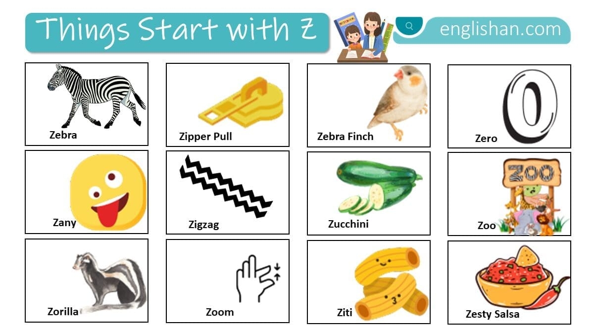 letter z words kindergarten