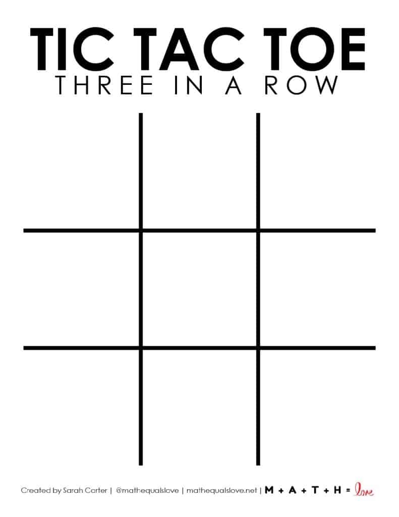 Tic Tac Toe Board Printable Free PDF Templates