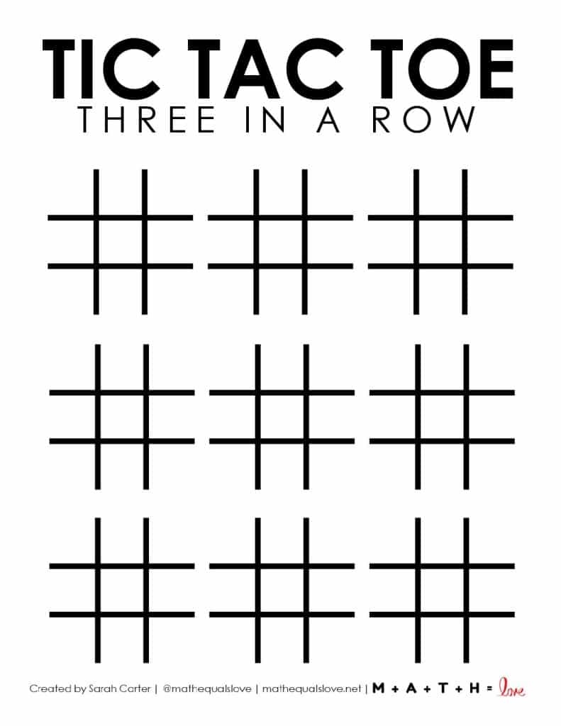 Tic Tac Toe Board Printable Free PDF Templates