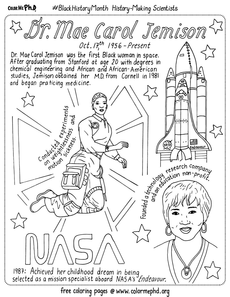 mae jemison coloring page