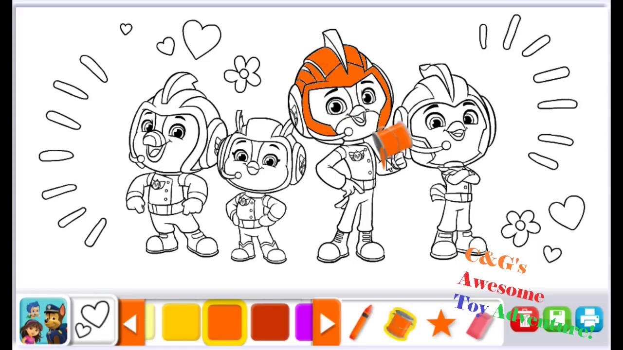 Top Wing Coloring With Nick Jr Color The Top Wing Characters YouTube
