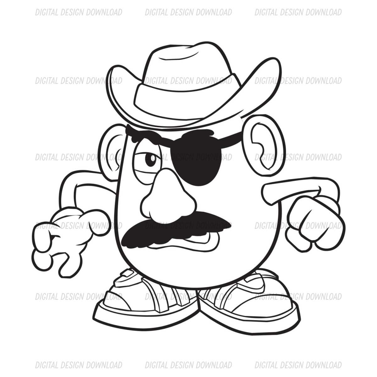 Toy Story Coloring Pages Mr Potato Head Black And White Worksheet Mr Potato Body Parts Potato