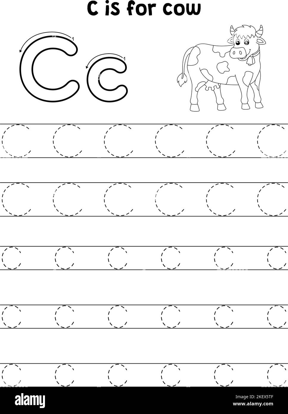 Tracing Letter C Cut Out Stock Images Pictures Alamy