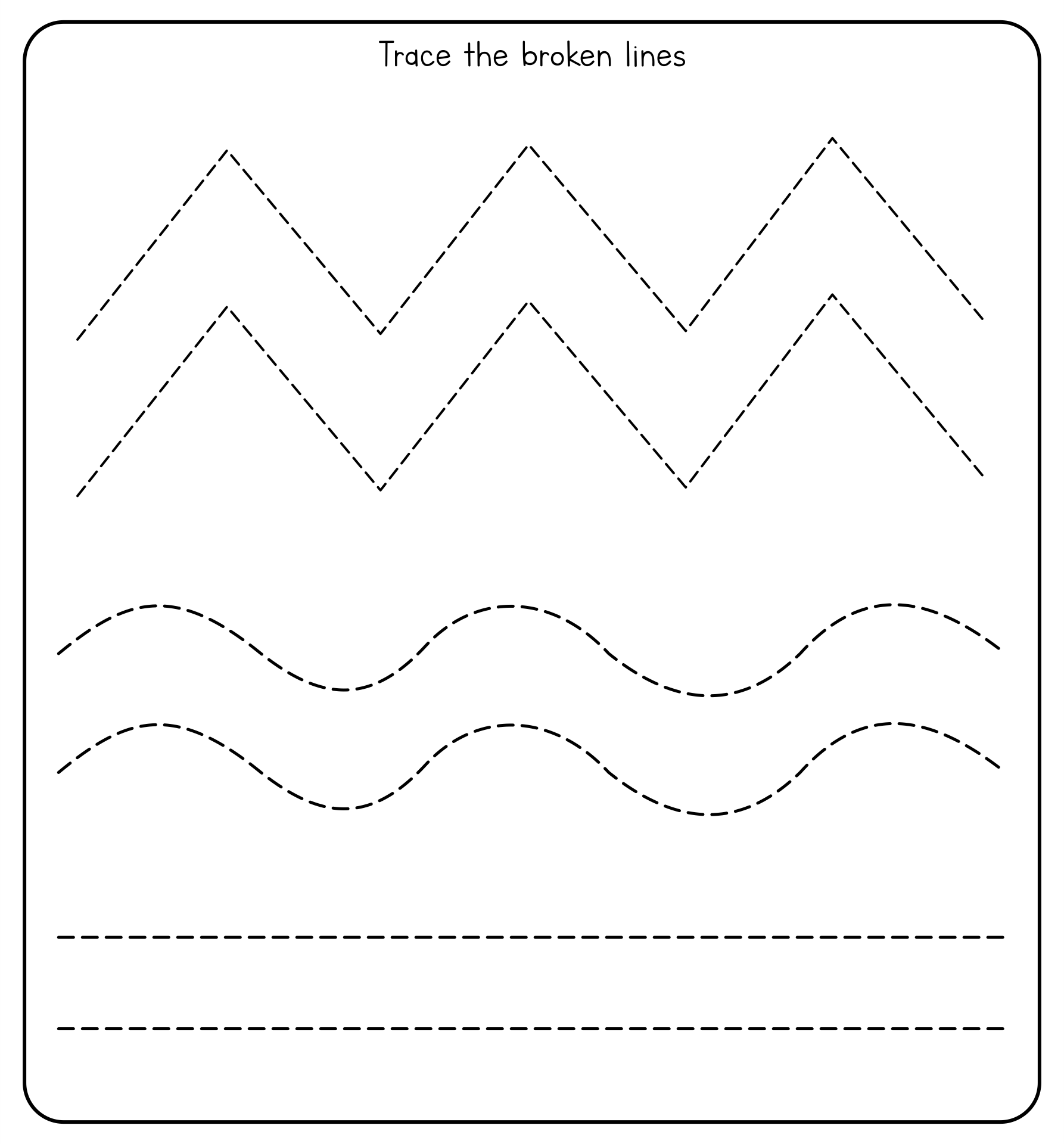 Tracing Lines Worksheet For Preschool Free Printable PDF Worksheets Library