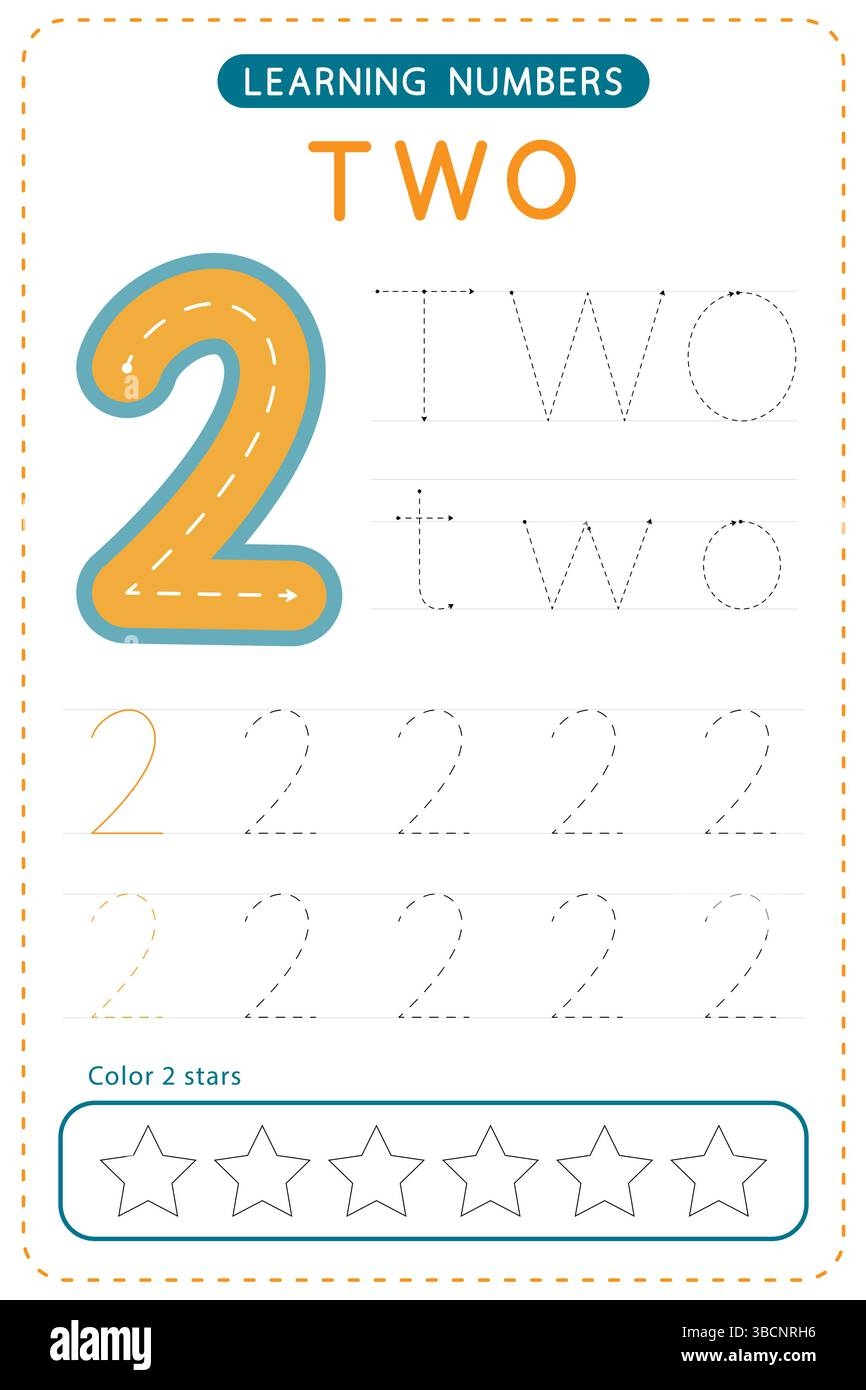 Tracing Number 2 Cut Out Stock Images Pictures Alamy