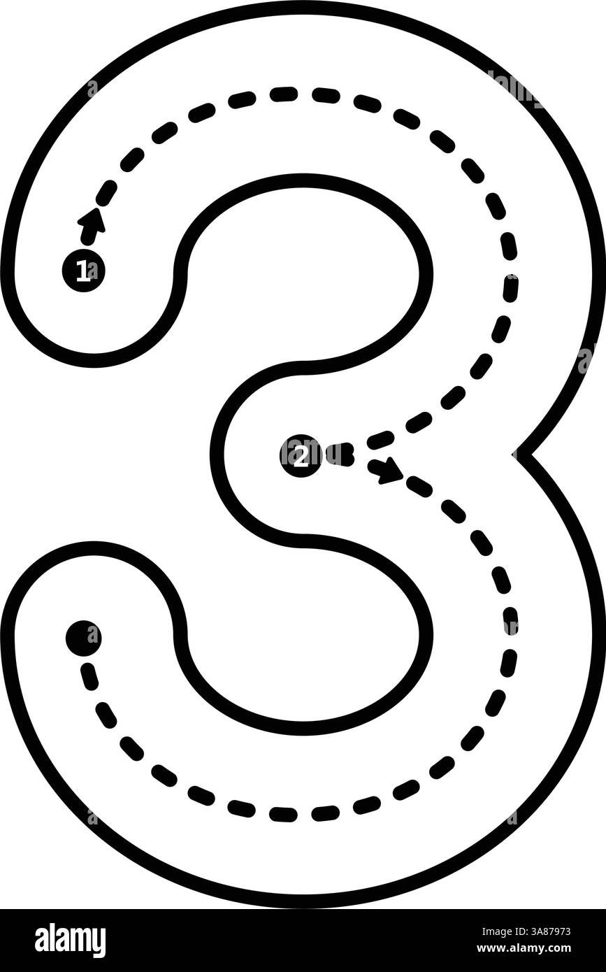 Tracing Number 3 Black And White Stock Photos Images Alamy
