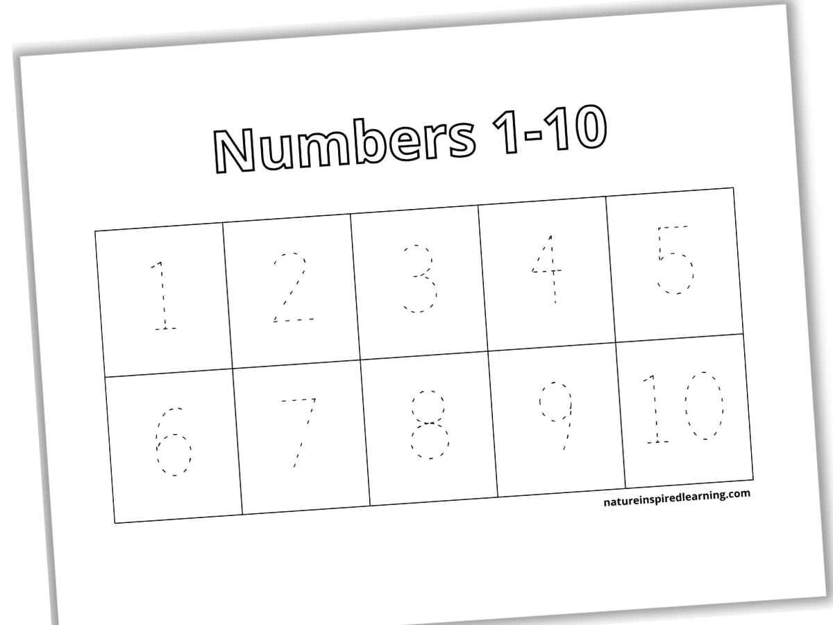 traceable numbers 1 10 worksheets