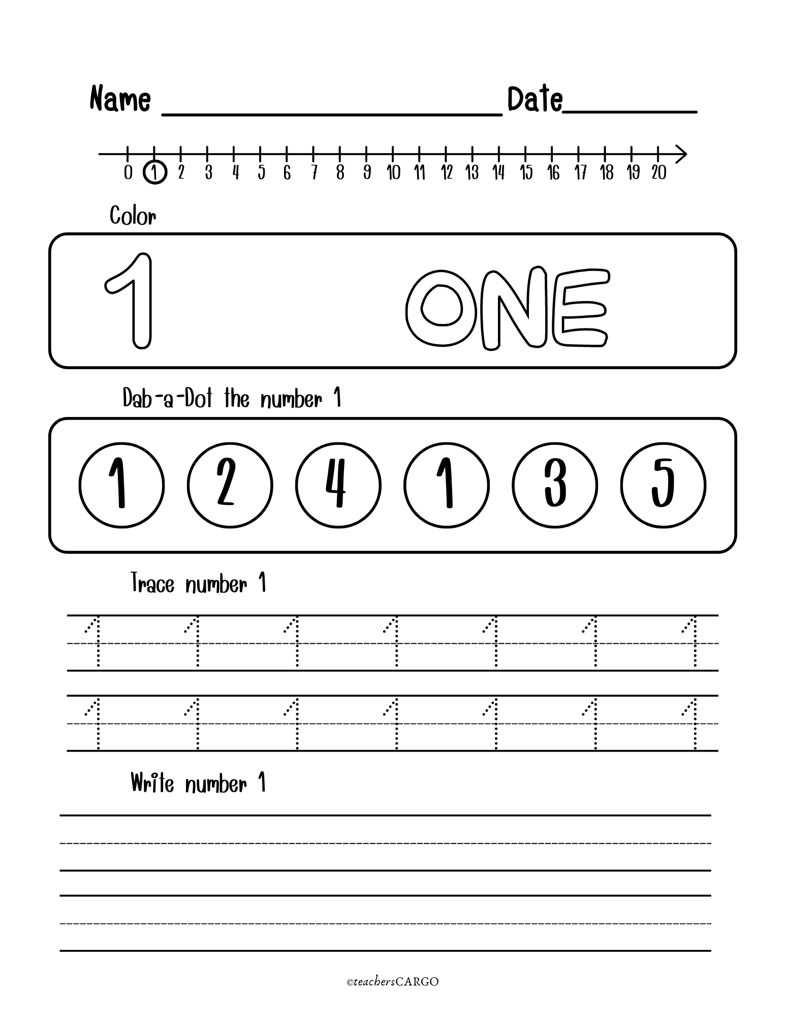 Tracing Numbers 1 20 Trace And Write Numbers 1 20 Worksheet Made By Teachers