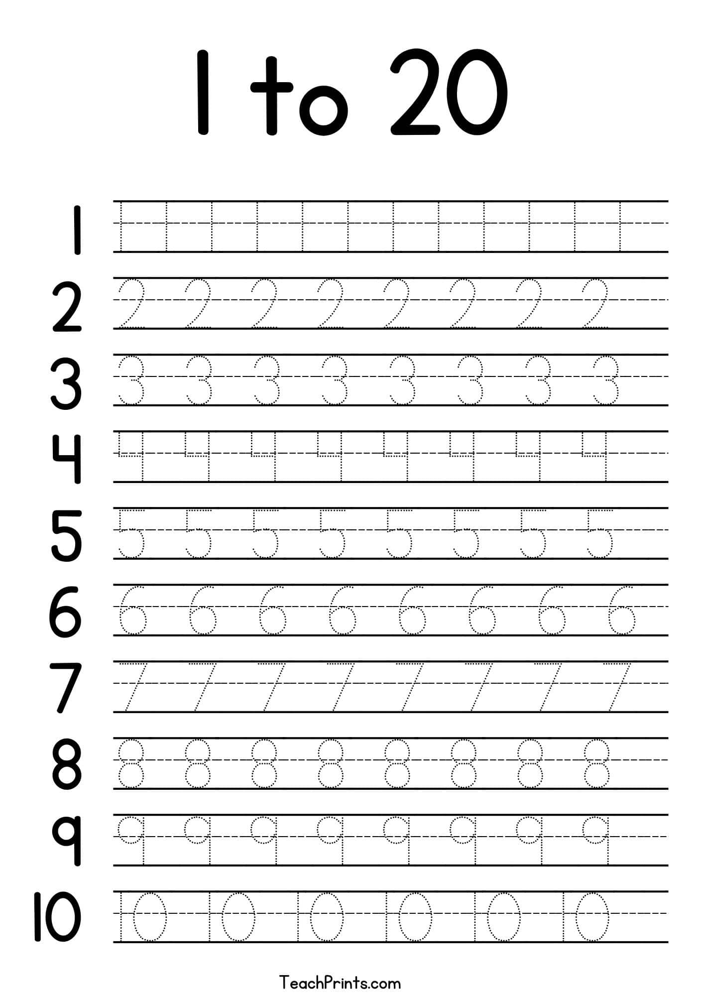 preschool number tracing pages