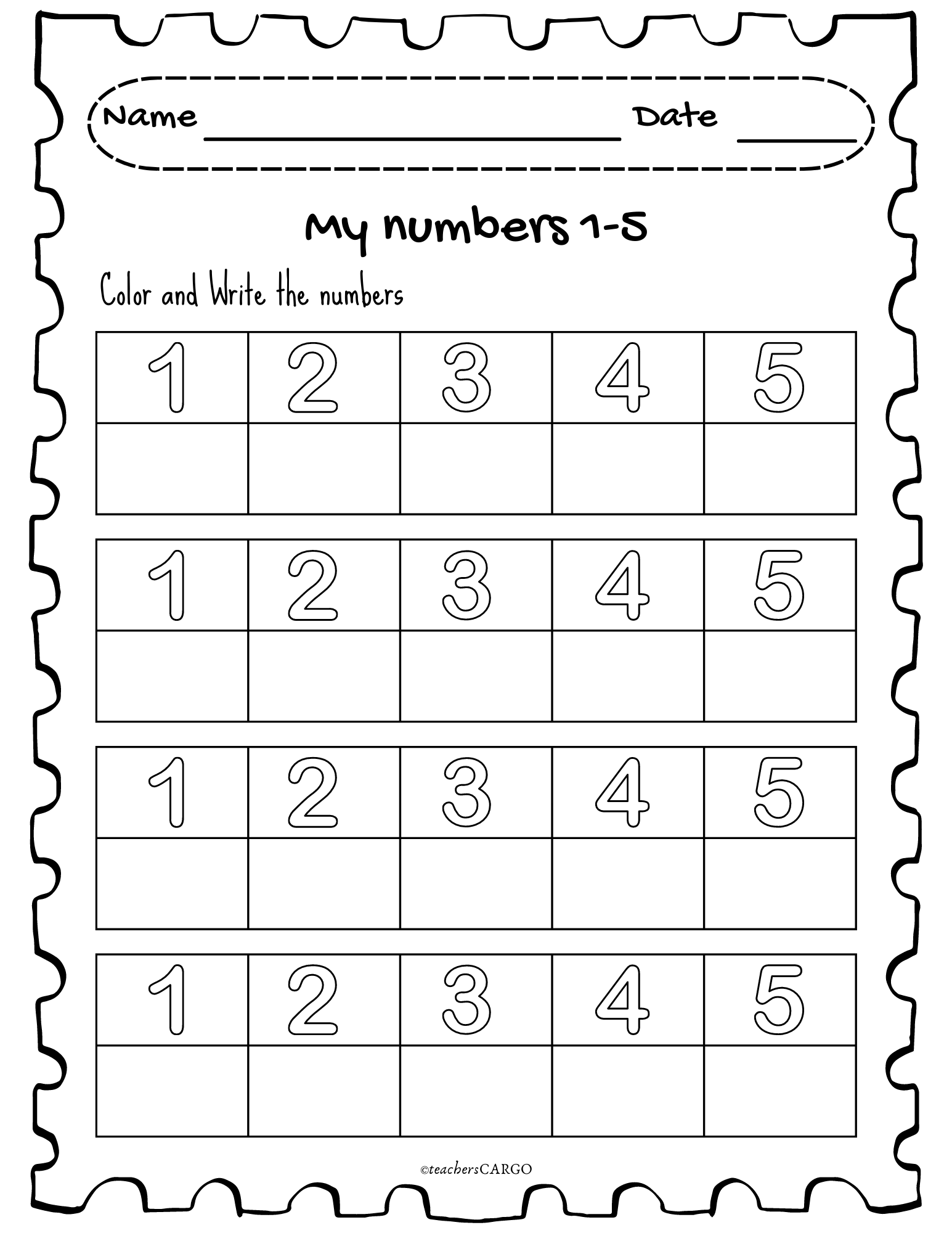 Tracing Numbers 1 5 Trace And Write Numbers 1 5 Made By Teachers