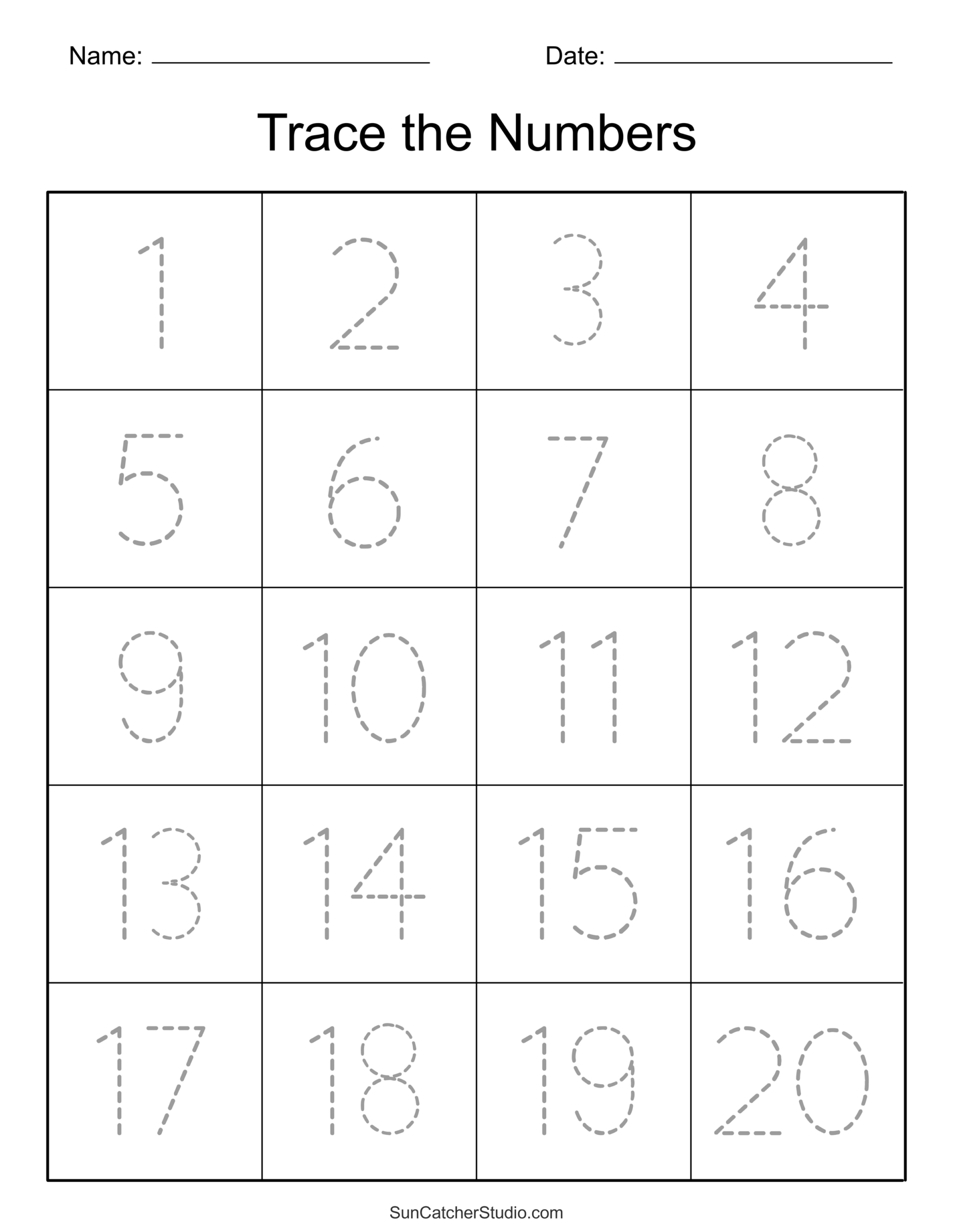 Tracing Numbers Free Printable Practice PDF Worksheets Free Printables Lettering SVG Files Tools Apps