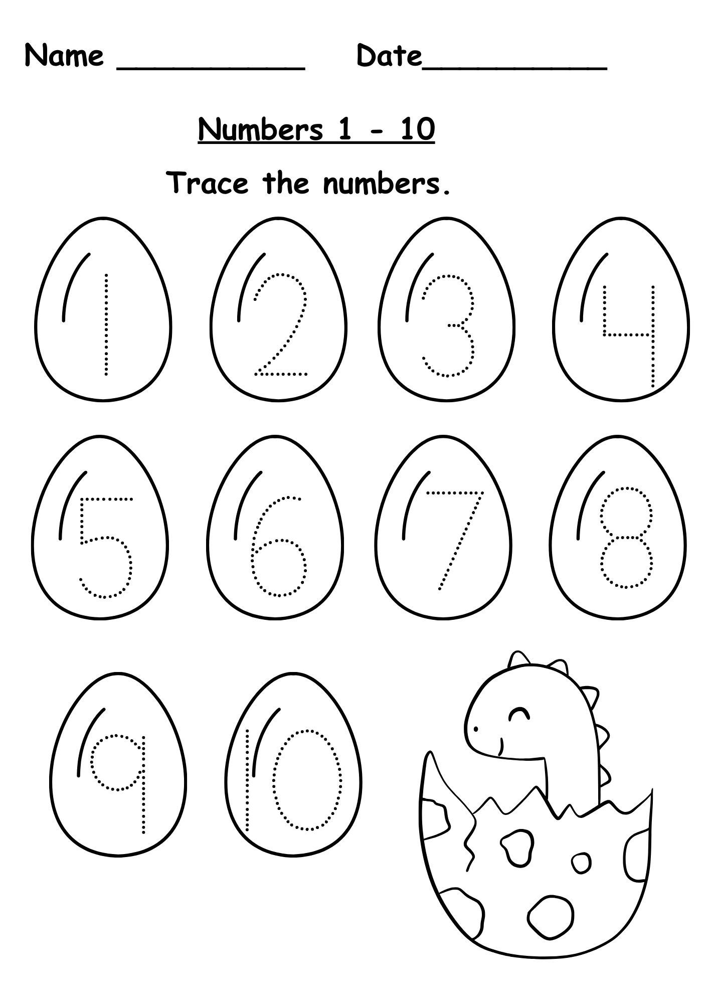 Tracing Numbers Free Worksheets