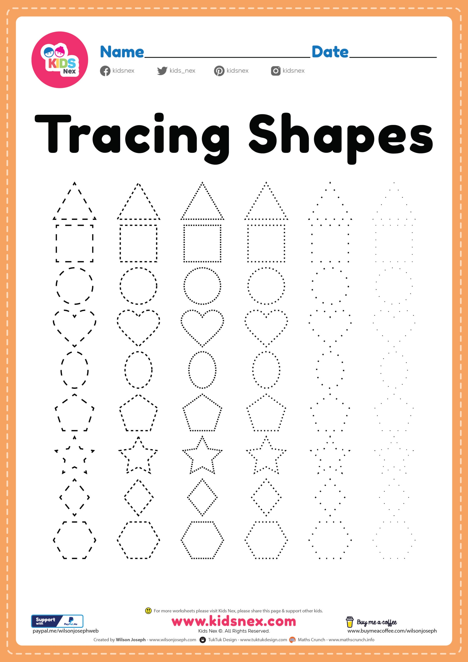 Tracing Shapes Free Printable PDF For Kindergarten Kids Tracing Shapes Free Printable PDF For Kindergarten Kids