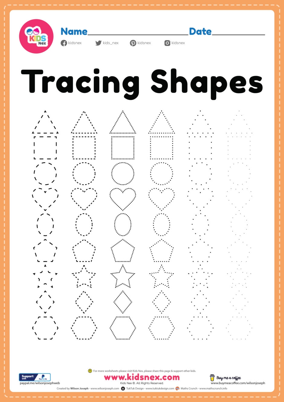 Tracing Shapes Free Printable PDF For Kindergarten Kids