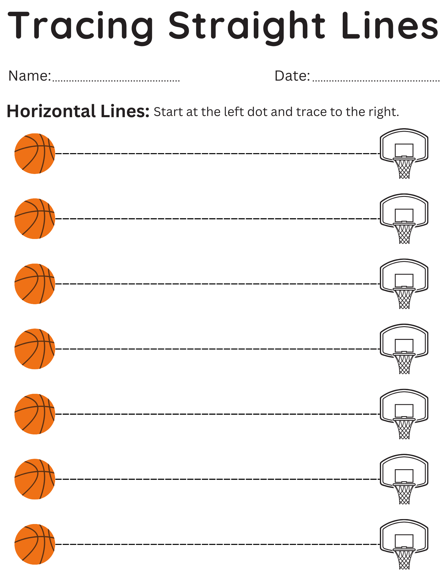line tracing worksheet