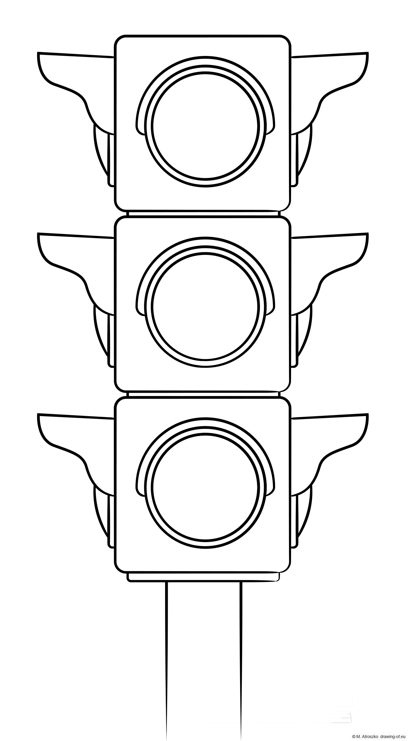 Traffic Light Coloring Page Line Art Illustrations