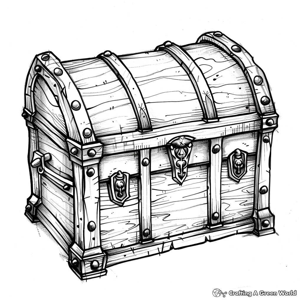 Treasure Chest Coloring Pages Free Printable 