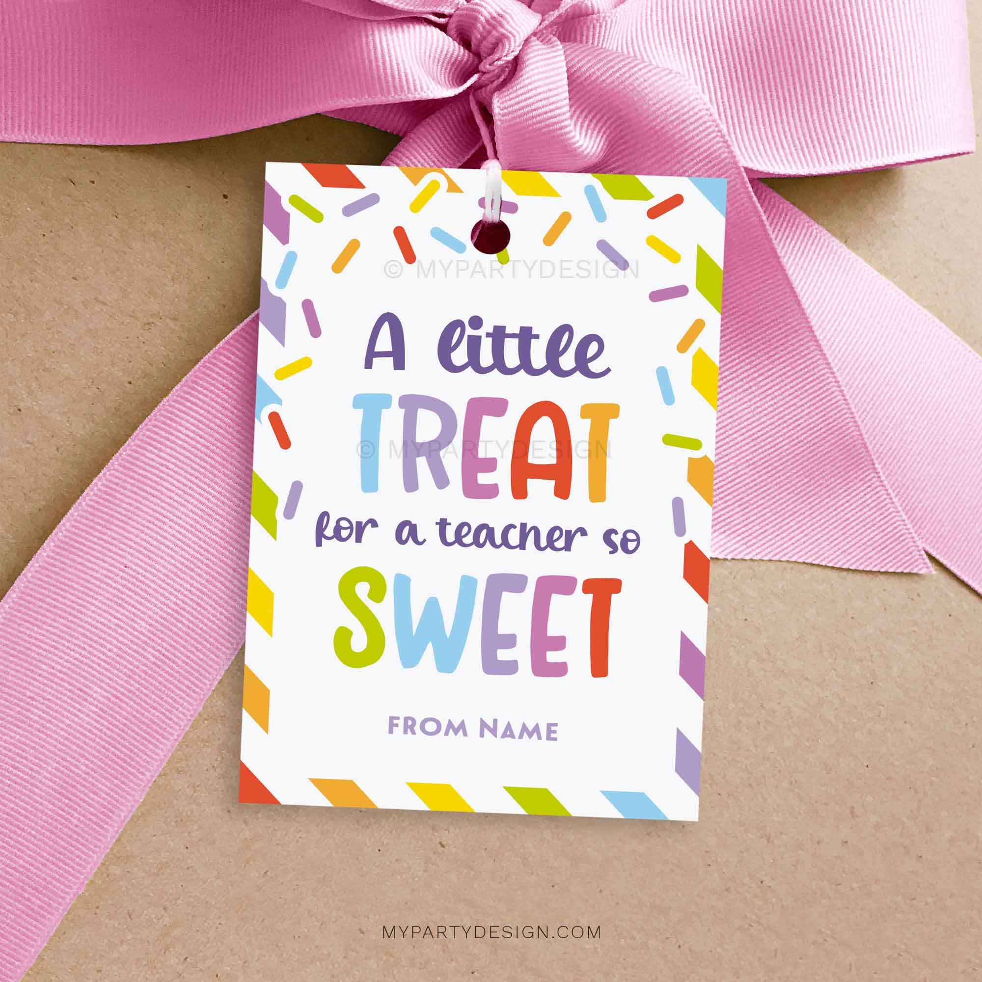 Treat For Teacher So Sweet Tag Printable PDF My Party Design Treat For Teacher So Sweet Tag Printable PDF My Party Design