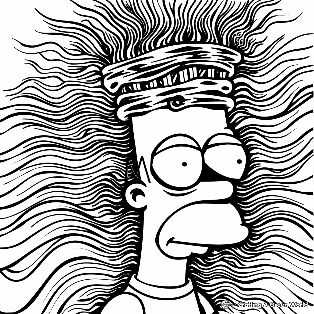 Trippy Bart Simpson Coloring Pages Free Printable 