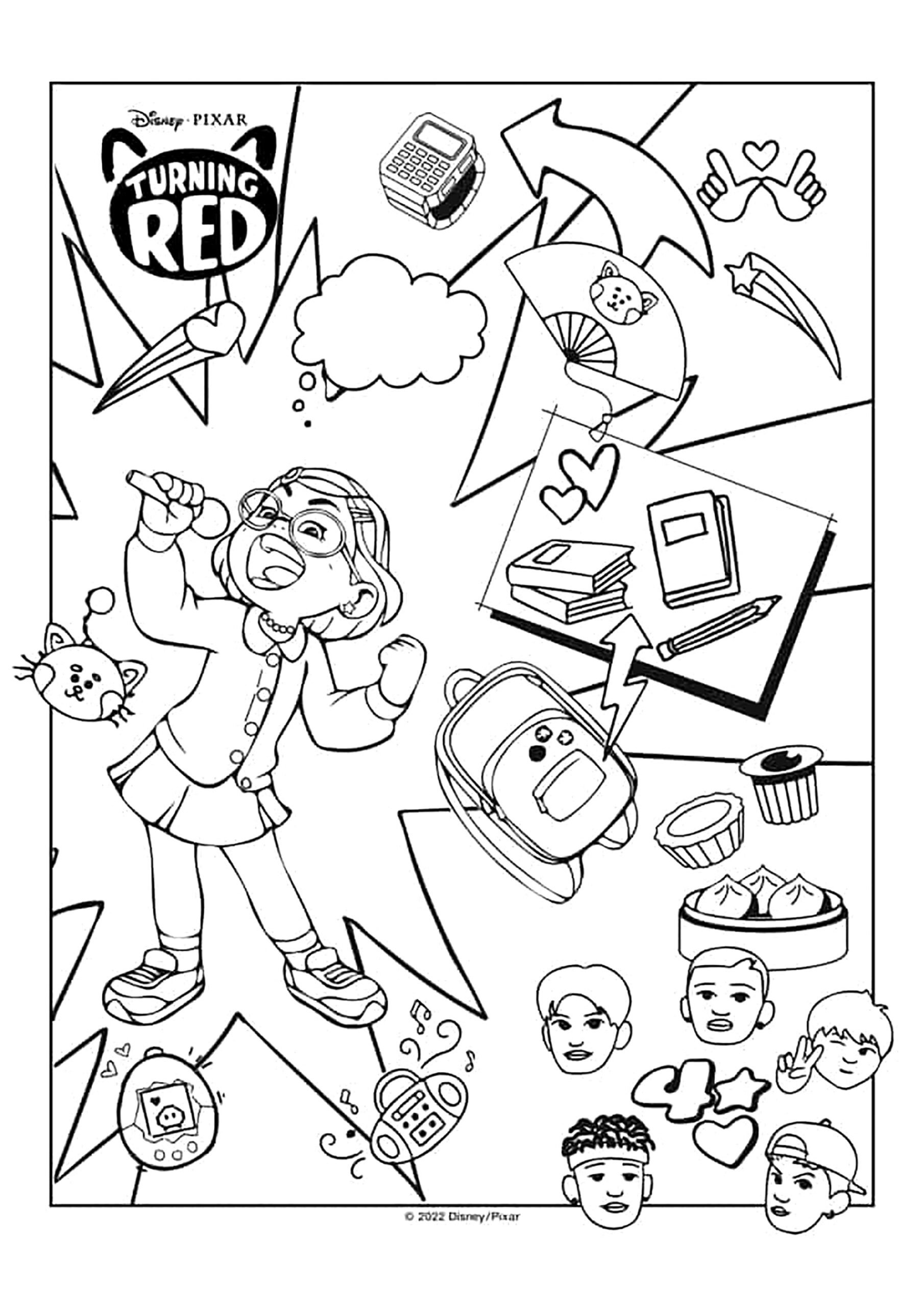 Turning Red Coloring Page From Disney Pixar Turning Red Coloring Pages