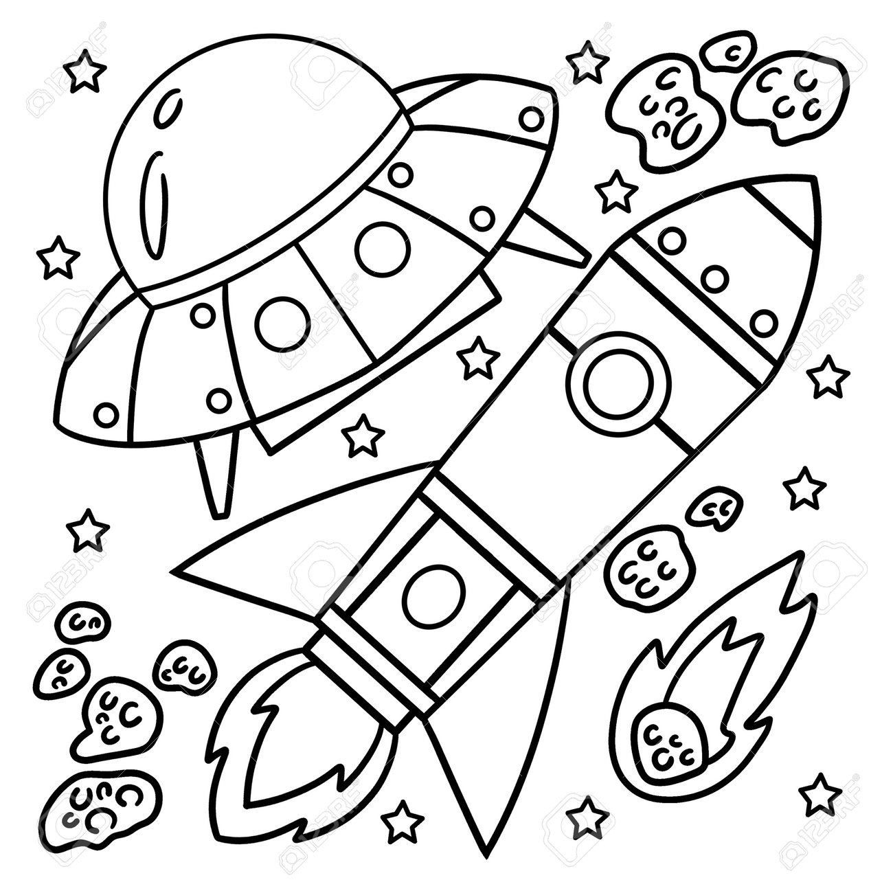 rocket ship pictures to color