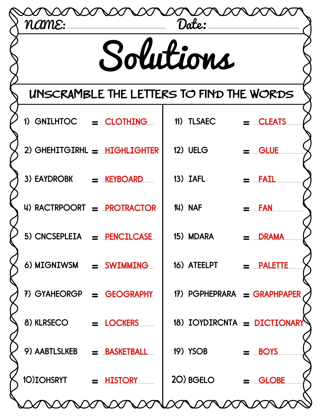 Unscramble The Fun Back to School Word Challenge Made By Teachers