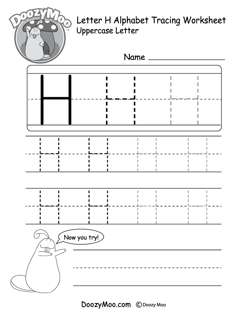 letter h trace worksheet letter h trace worksheet