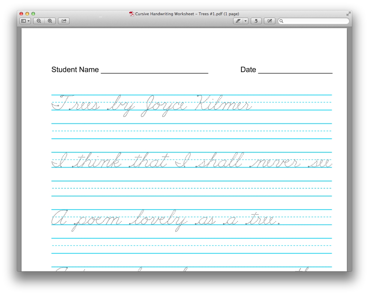 cursive name tracing generator