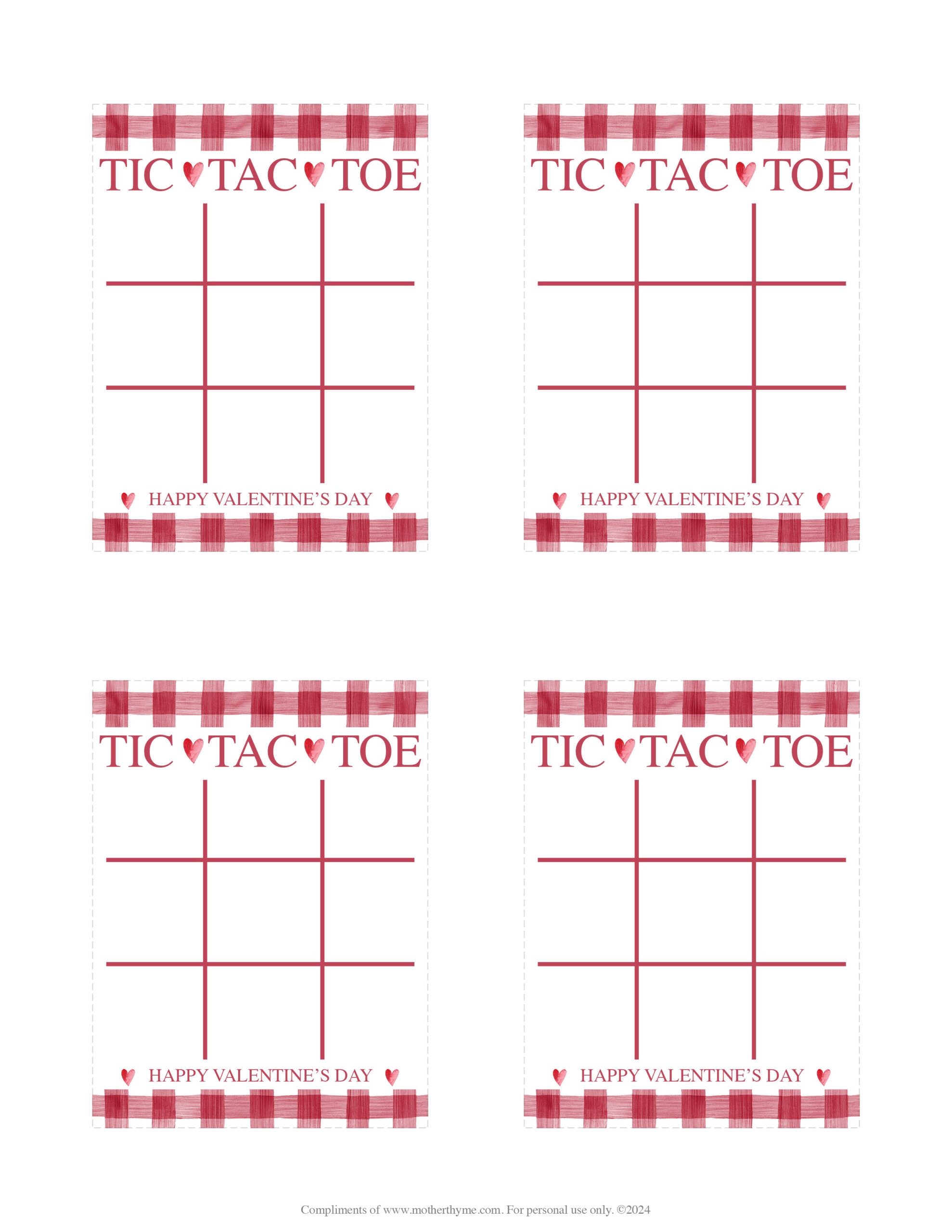 Valentine s Day Tic Tac Toe Free Printable Mother Thyme Valentine s Day Tic Tac Toe Free Printable Mother Thyme