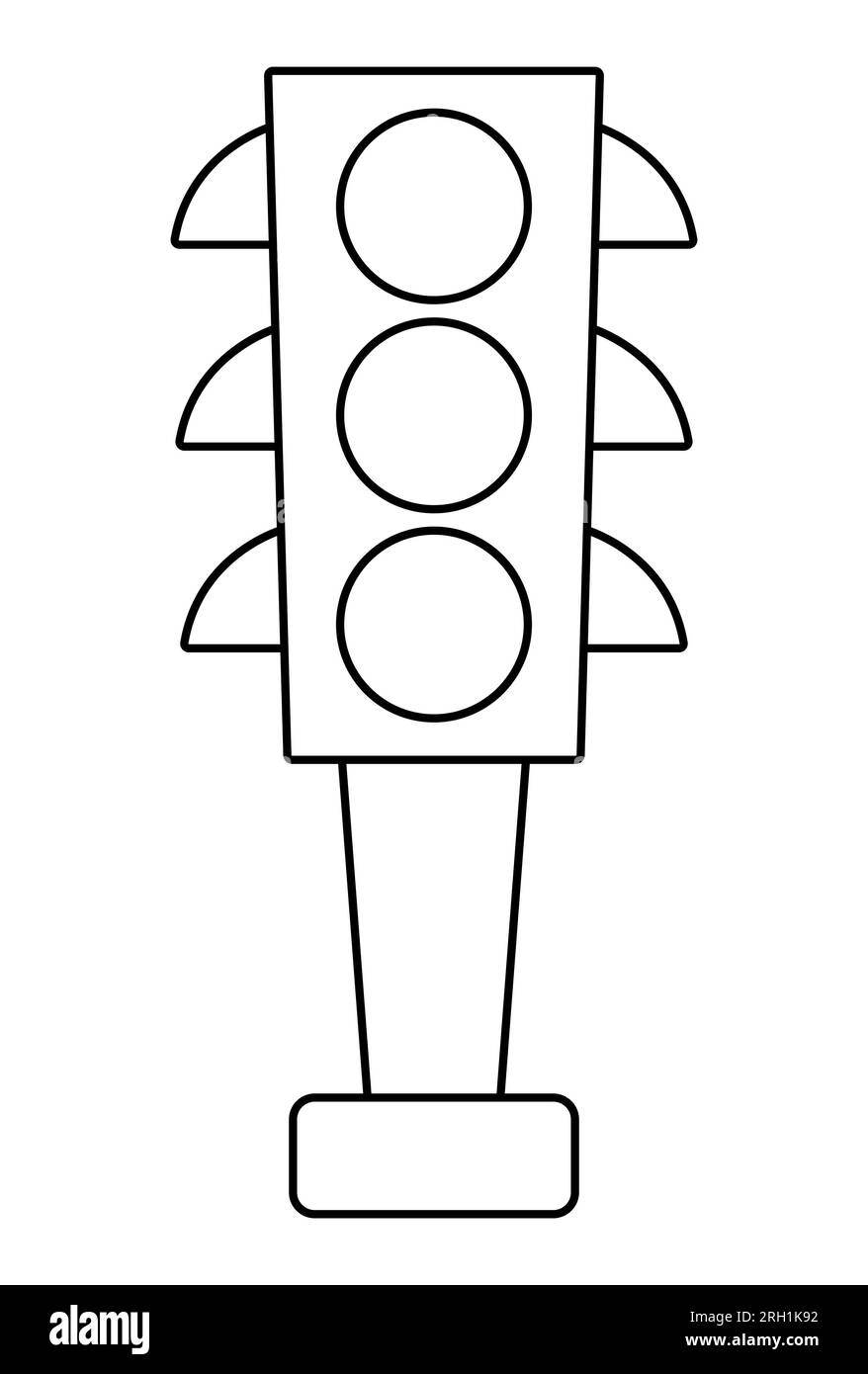 Vector Black And White Traffic Lights Icon Road Street Sign Line Clipart Cute Highway Stop Light Signal Or Coloring Page Isolated On White Backgroun Stock Vector Image Art Alamy