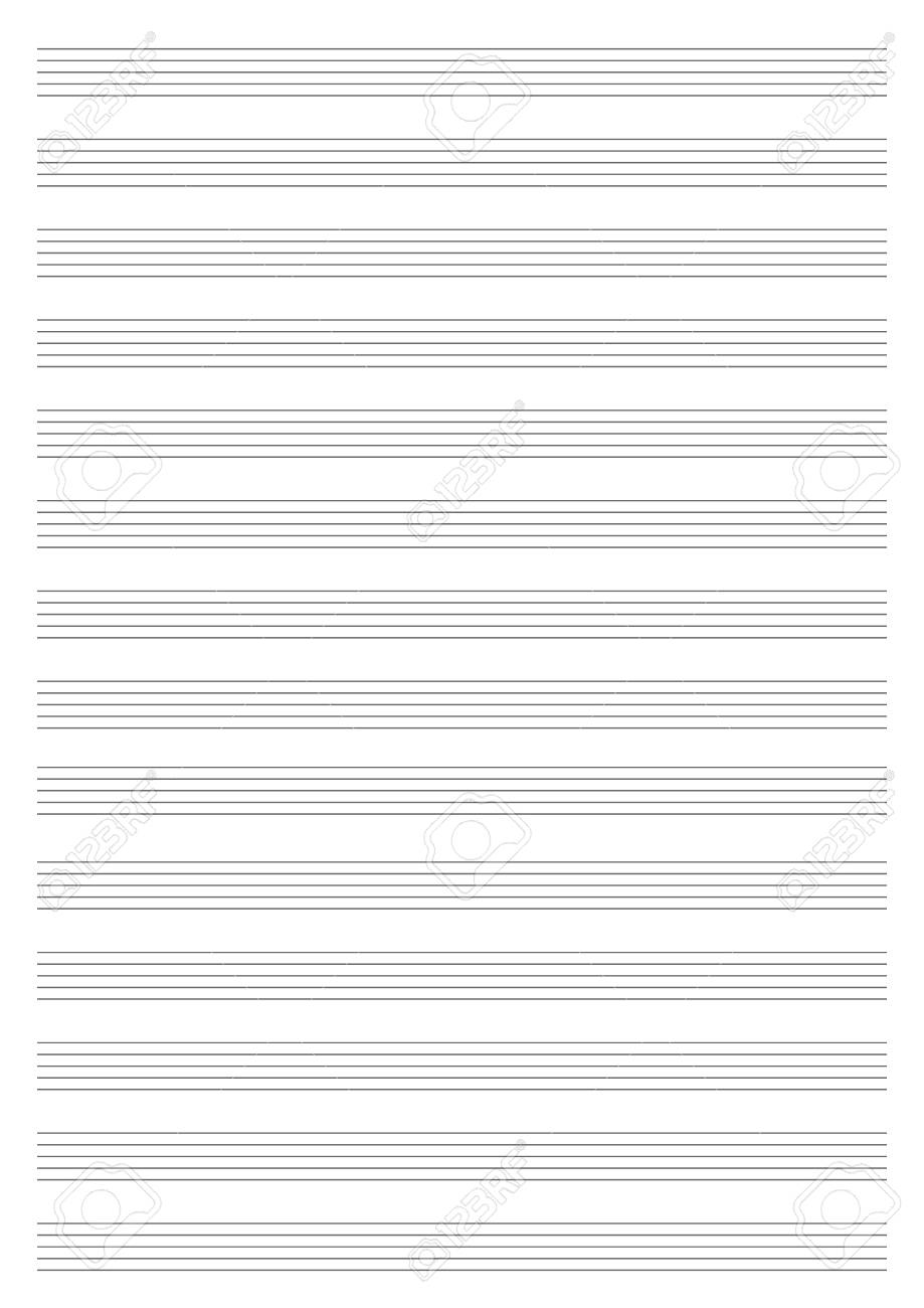 Vector Note Sheet Musical Staff A4 Format Black And White Blank Template Royalty Free SVG Cliparts Vectors And Stock Illustration Image 103832481 