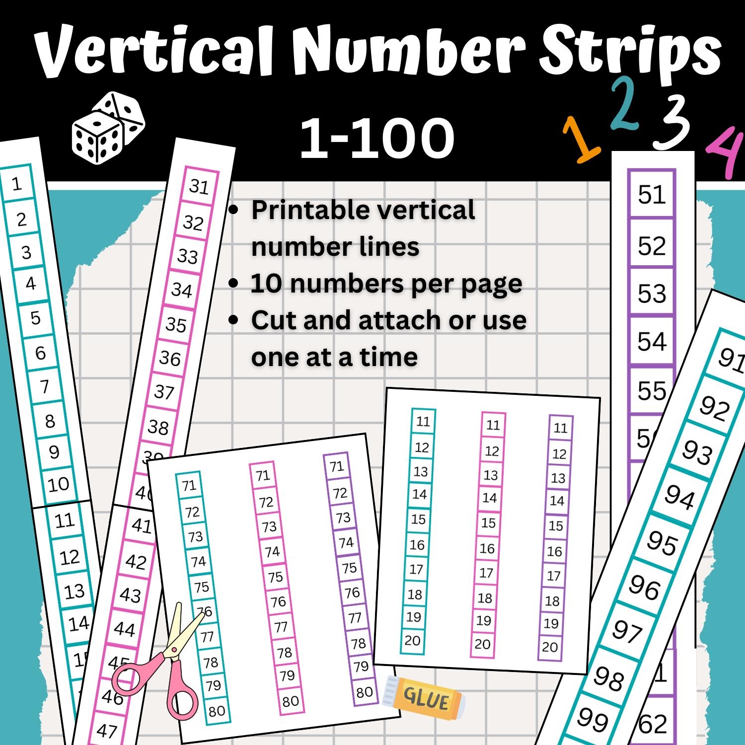 vertical number line printable vertical number line printable