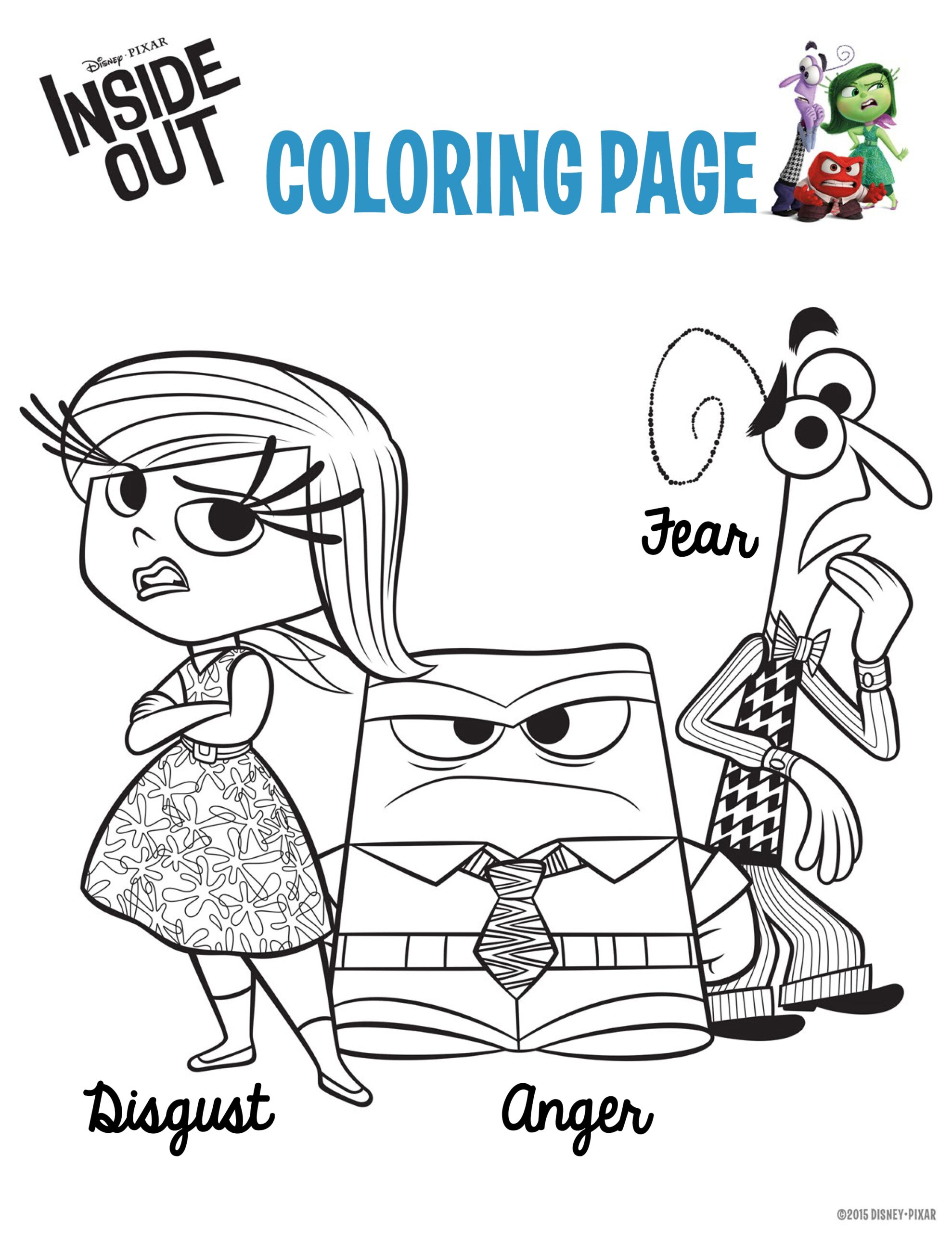 Vice Versa Disgust And Anger Inside Out Coloring Pages