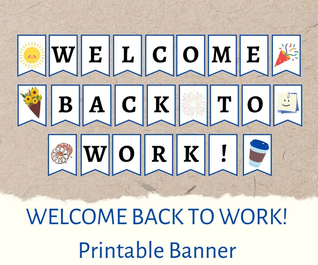 Welcome Back To Work Banner Printable Office Decor digital Download Etsy Welcome Back To Work Banner Printable Office Decor digital Download Etsy