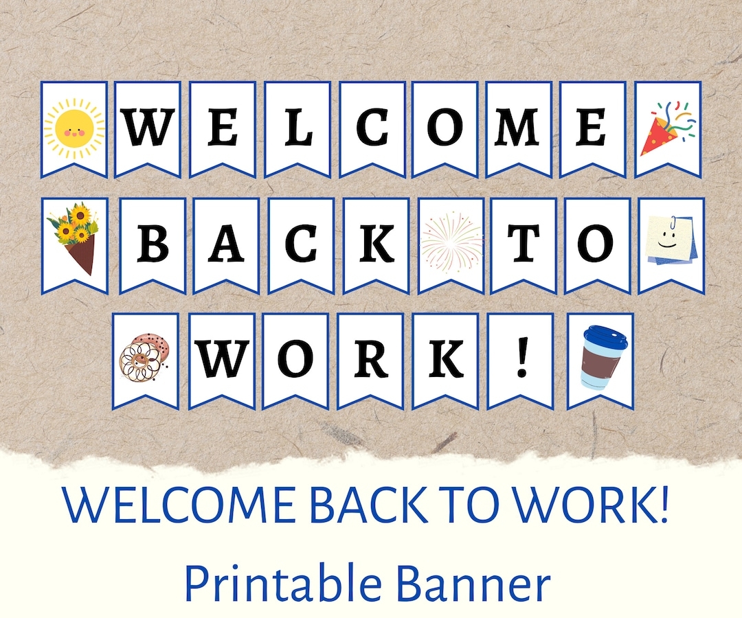 Welcome Back To Work Banner Printable Office Decor digital Download Etsy Welcome Back To Work Banner Printable Office Decor digital Download Etsy