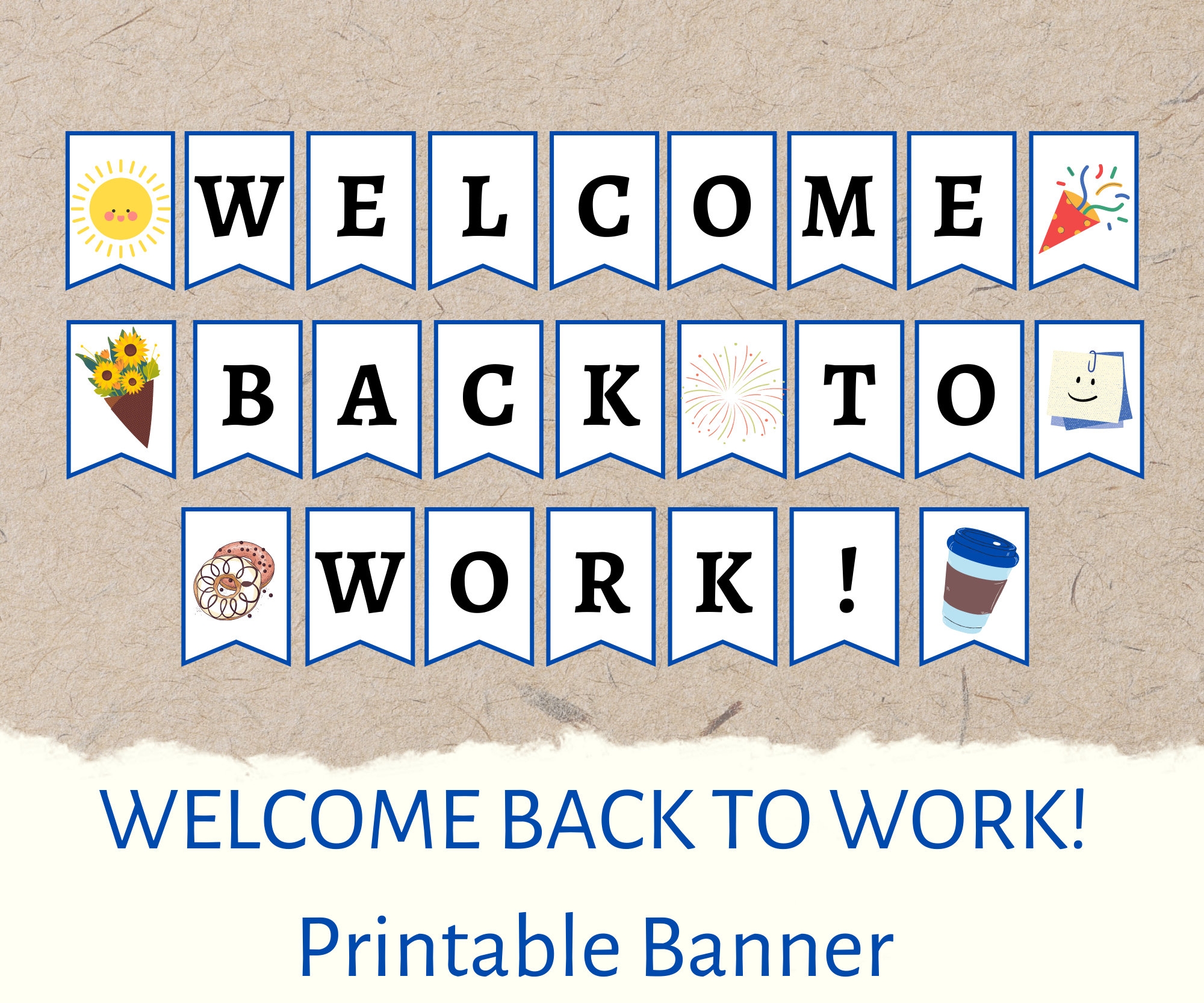Welcome Back To Work Banner Printable Office Decor digital Download Etsy