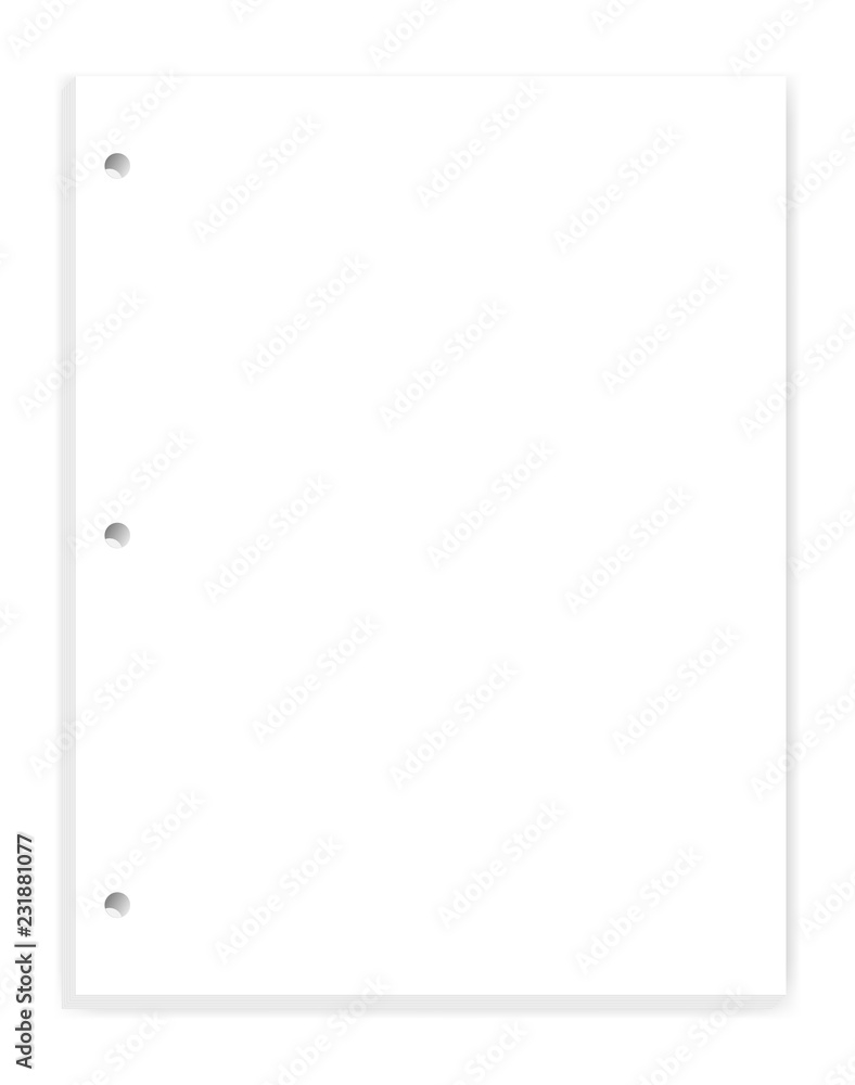 White Blank Hole Punched Paper Block For 3 Ring Binder Vector Mockup Stock Vector Adobe Stock White Blank Hole Punched Paper Block For 3 Ring Binder Vector Mockup Stock Vector Adobe Stock