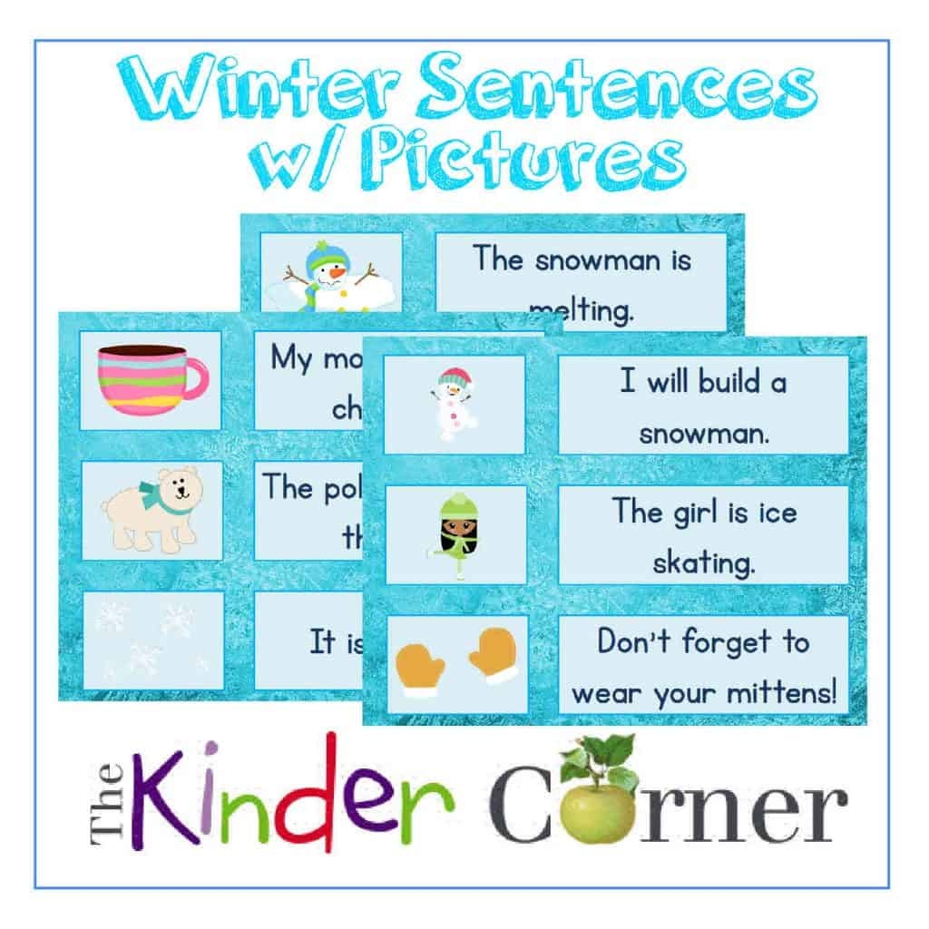 Winter Sentence Cards W Pictures The Kinder Corner