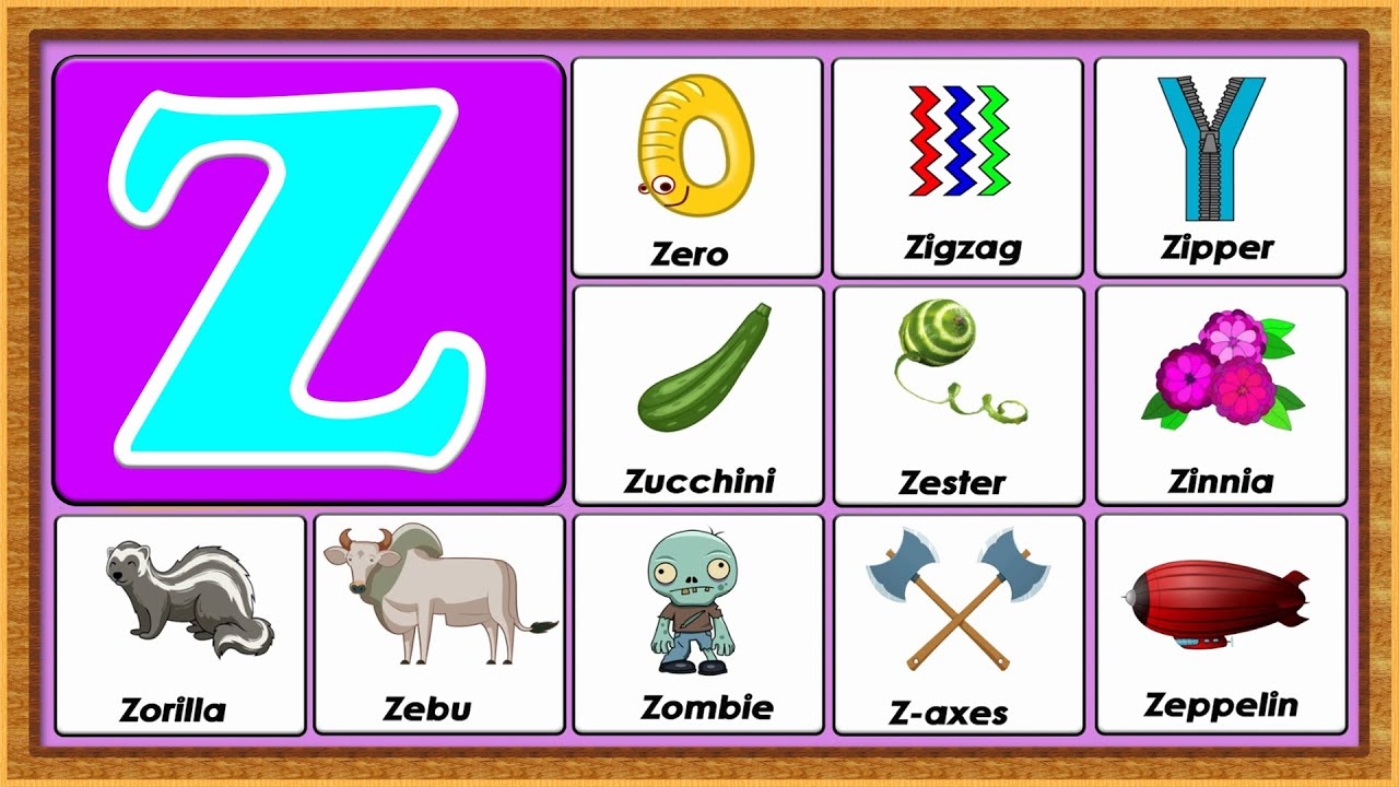 Words From Z Vocabulary Words Early Childhood Education ABC Flashcards YouTube