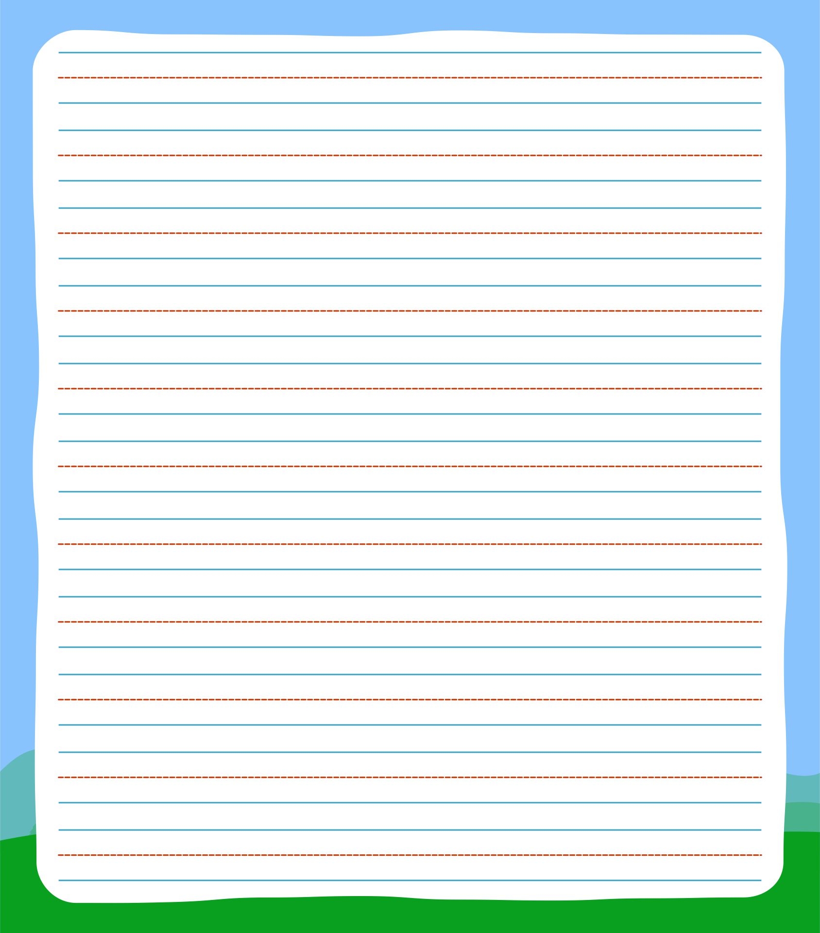 printable lined paper for kids printable lined paper for kids