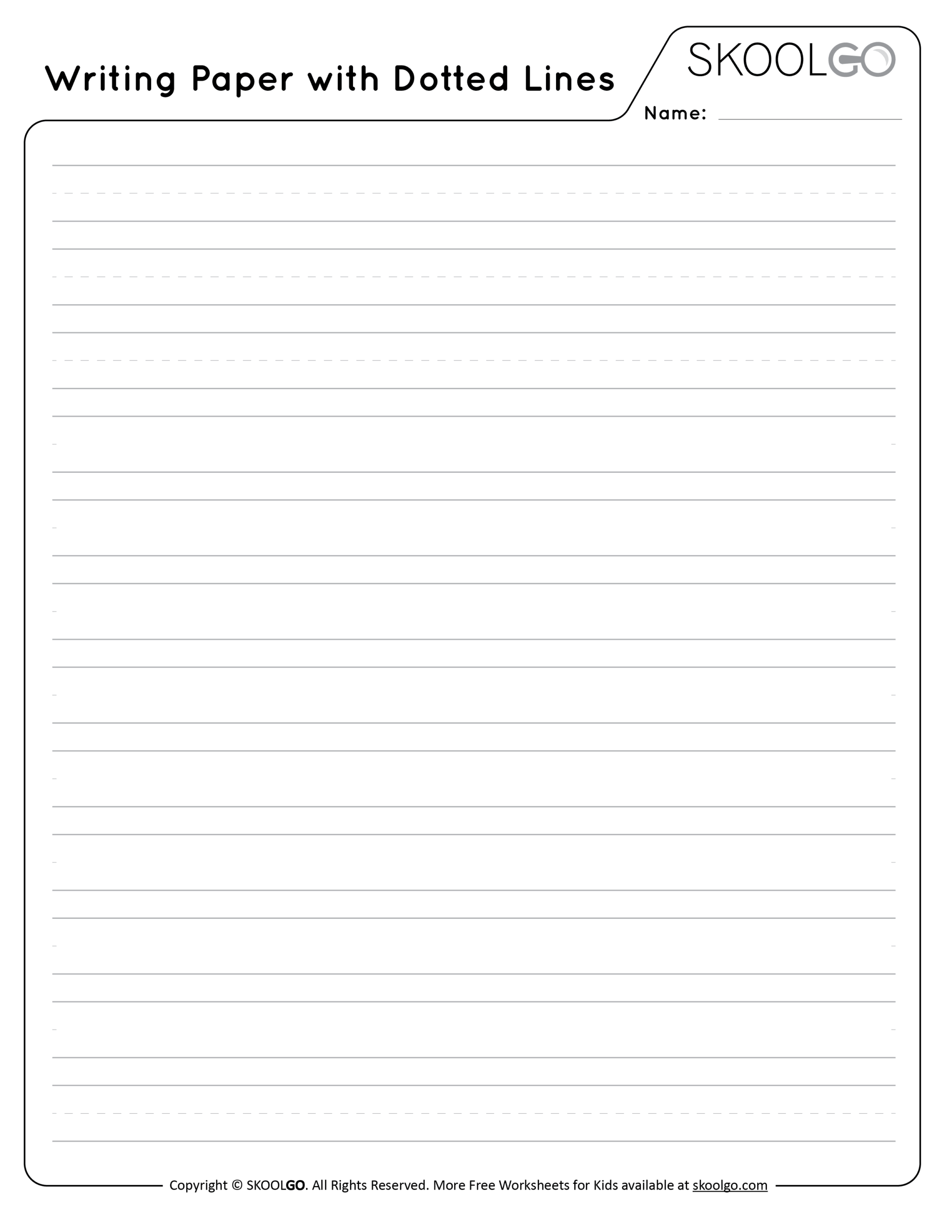 Writing Paper With Dotted Lines SKOOLGO Writing Paper With Dotted Lines SKOOLGO
