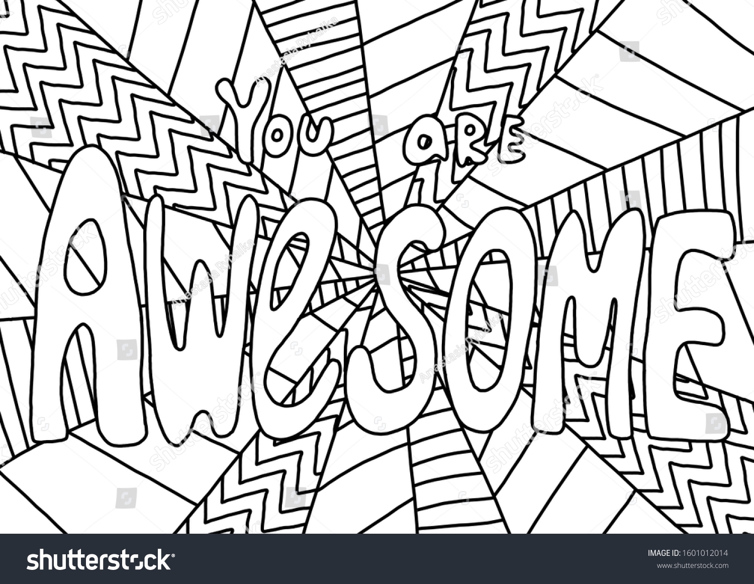 You Awesome Coloring Book Page Adults Stock Illustration 1601012014 Shutterstock You Awesome Coloring Book Page Adults Stock Illustration 1601012014 Shutterstock